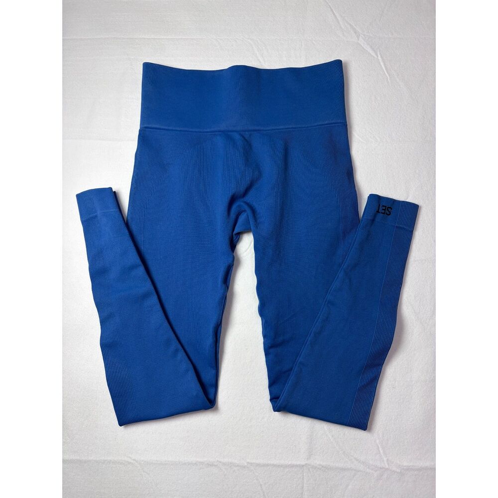 SET Active Sculptflex High Waisted Seamless Leggings Cobalt Royal Blue Small